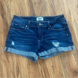 PAIGE distressed denim shorts sz 26